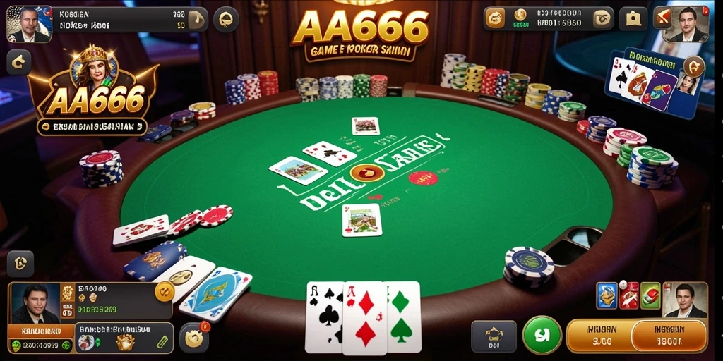 Screenshot gameplay AA666 menunjukkan momen mendebarkan dalam permainan Poker.