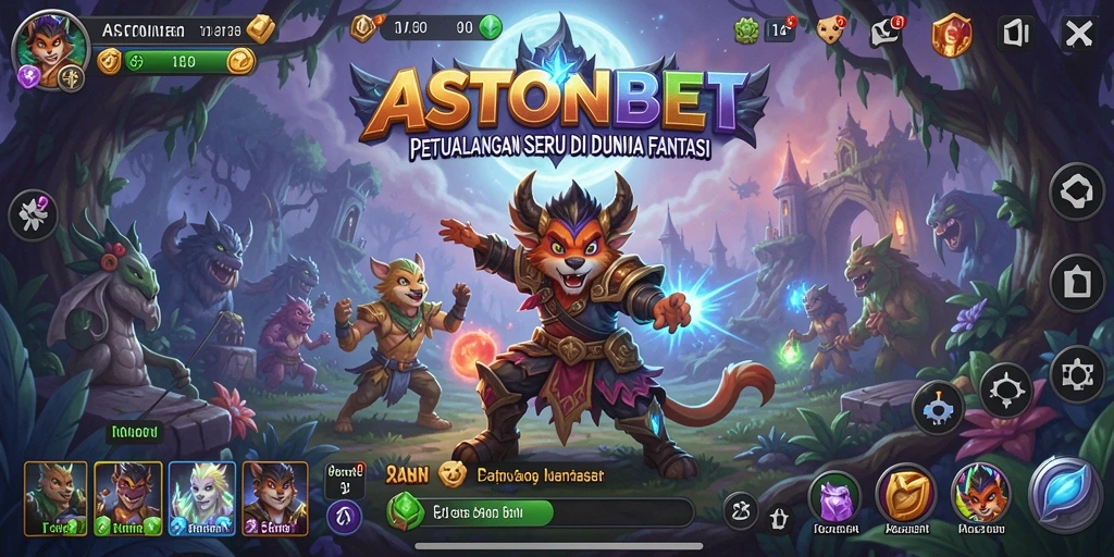 Screenshot gameplay ASTONBET menampilkan aksi petualangan mendebarkan.