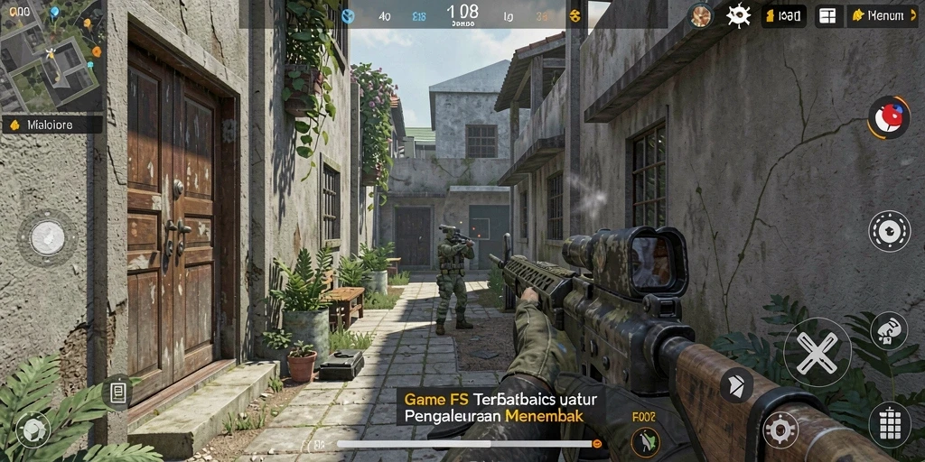 Tampilan menarik gameplay FPS dalam permainan FO8.