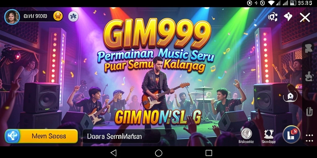 Tampilan gameplay GIM999 dengan berbagai genre musik yang menarik.