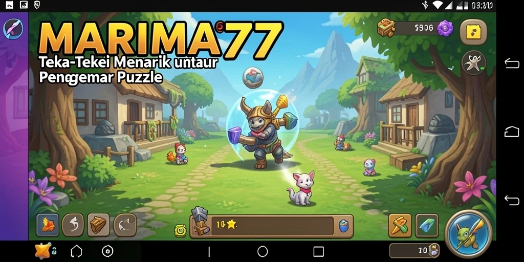 Tampilan gameplay seru dalam MARIMA77 yang menguji kecerdasan.