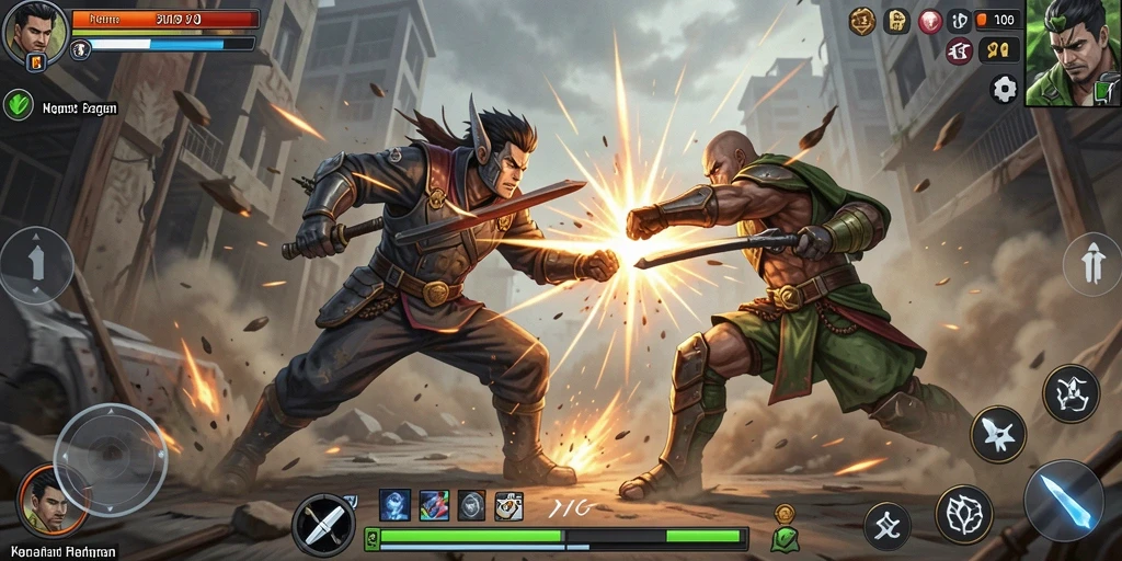 Tangkapan layar gameplay N06 yang menampilkan serangan epik dan aksi mendebarkan.