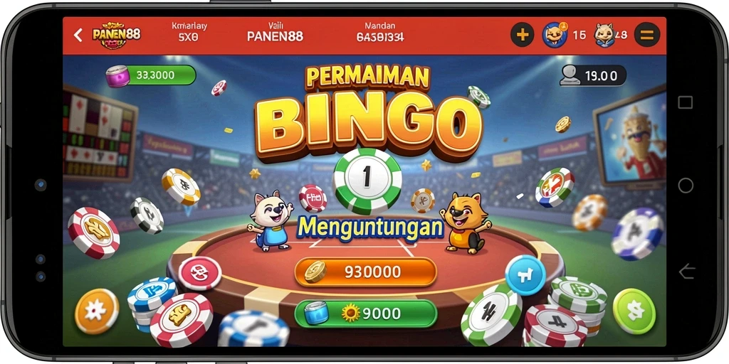 Screenshot PANEN88 menampilkan gameplay Bingo yang seru dan interaktif.