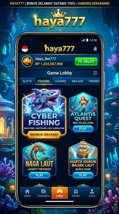 Layar utama aplikasi haya777 dengan berbagai kategori aplikasi.